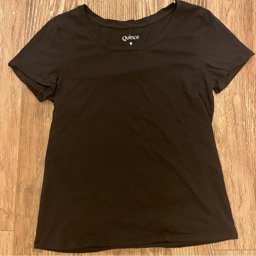 Quince Scoop Neck Tee (Black)
